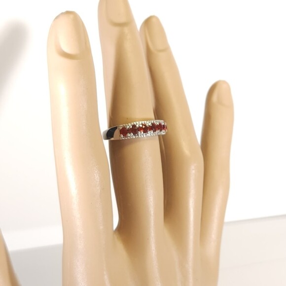 Fire Opal Band Ring Size 6 - Picture 9 of 13